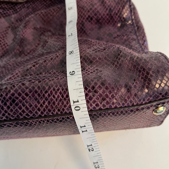 Michael Kors Purple Snake Skin Pattern Double Pocket Handbag - Picture 13 of 14